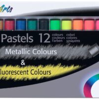 10787-Oil Pastel 12 Color Metalic+Floresent