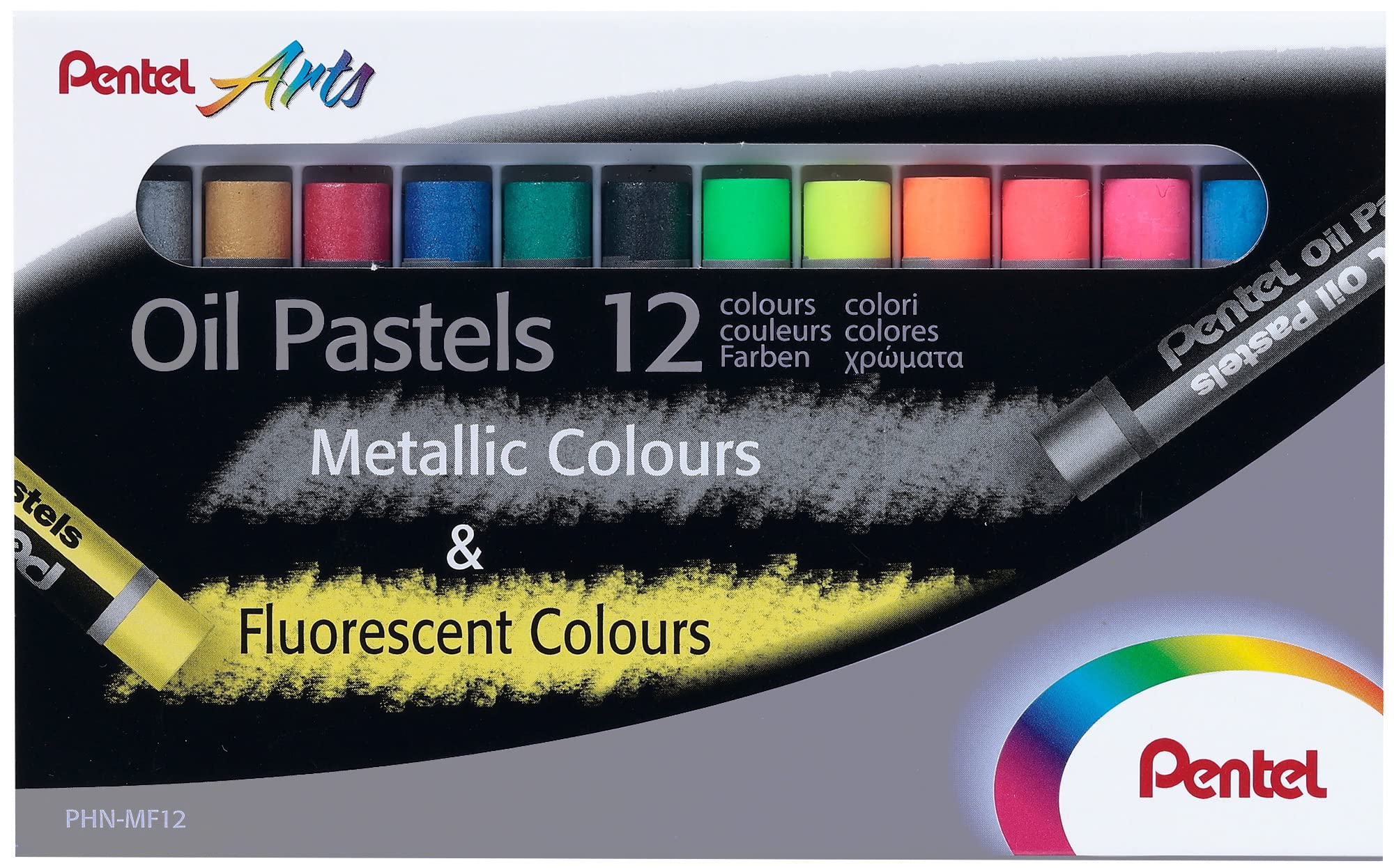 10787-Oil Pastel 12 Color Metalic+Floresent