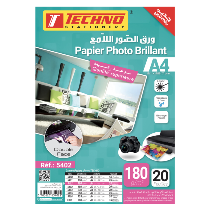 11718-Techno Photo Glossy Paper A4 180g 20Sh 5402